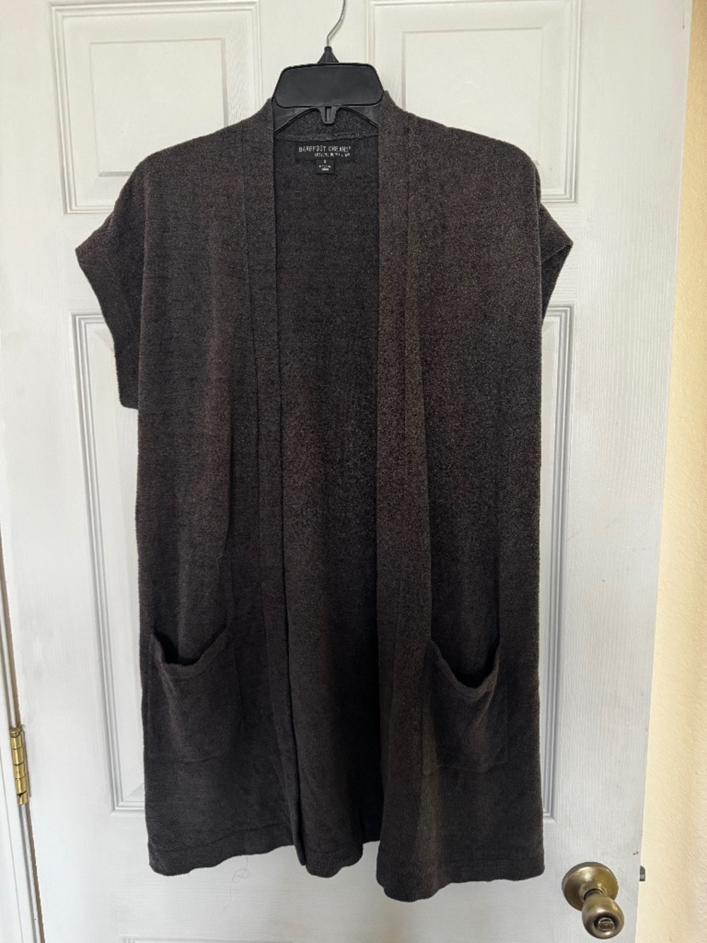 Barefoot Dreams long open front short sleeve cardigan cozychic ultra light S